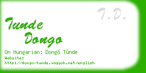 tunde dongo business card